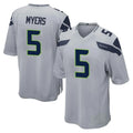 S.Seahawks #5 Jason Myers Player Gray Home Game ROCER Stitched Jerseys
