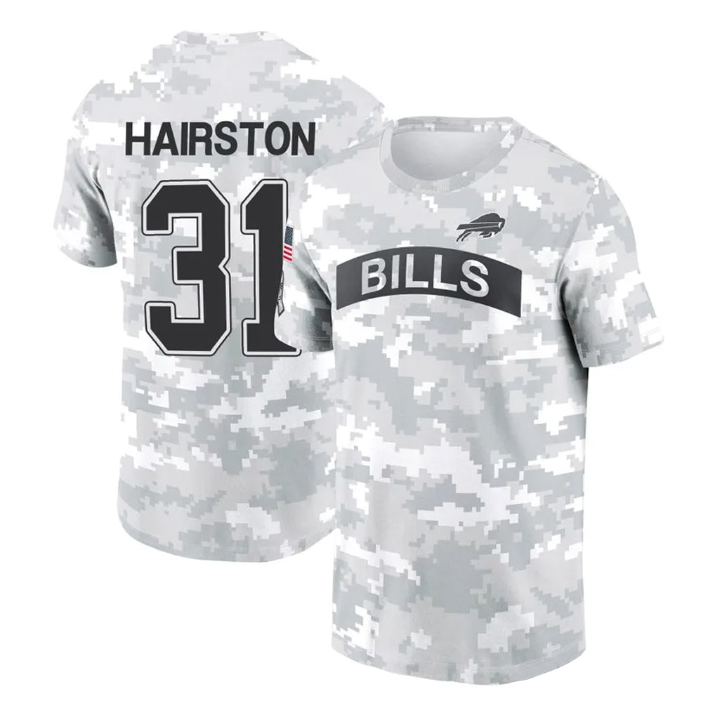 B.Bills #31 Maxwell Hairston Player Arctic Camo Salute to Service T-Shirt Hoodies ROCER Stitched Jerseys