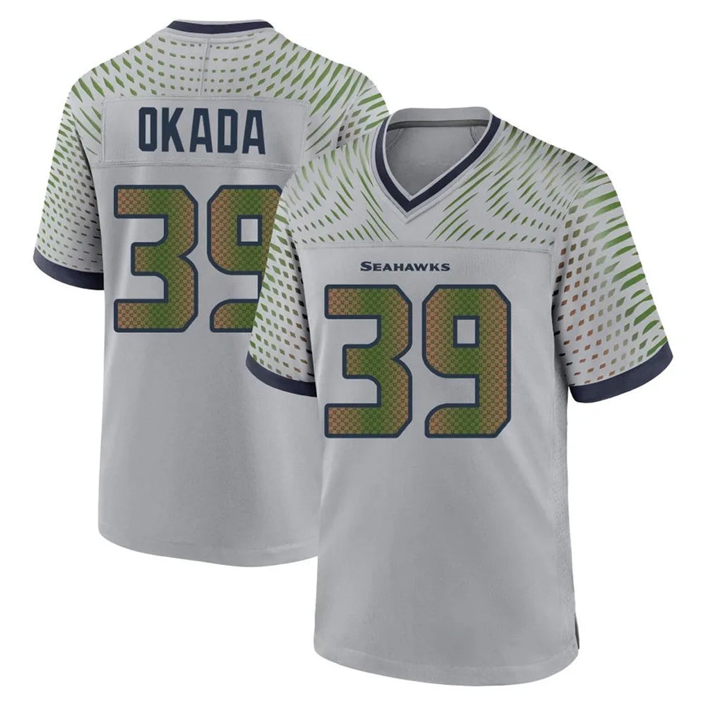 S.Seahawks #39 Ty Okada Player Grey 2025 Rivalries Collection Home Game ROCER Stitched Jerseys