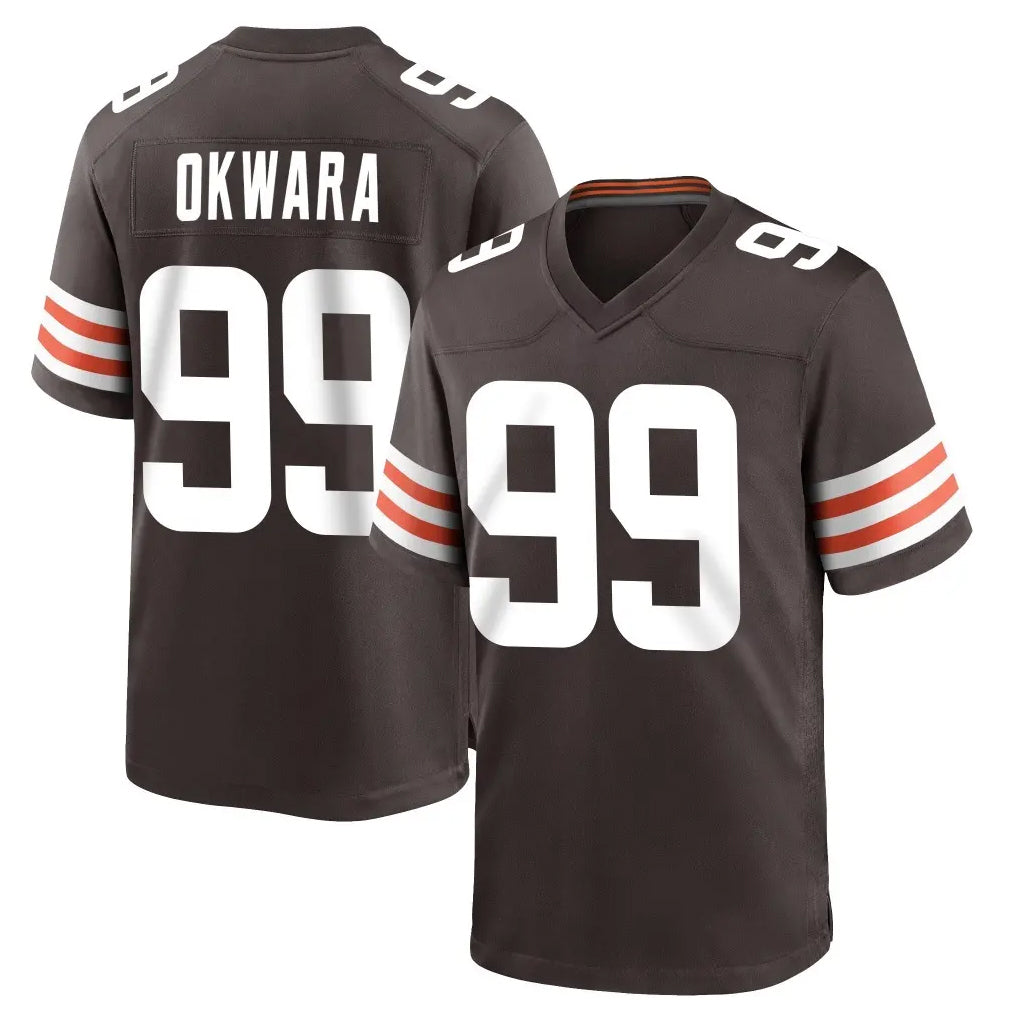 C.Browns #99 Julian Okwara Player Brown Home Game ROCER Stitched Jerseys