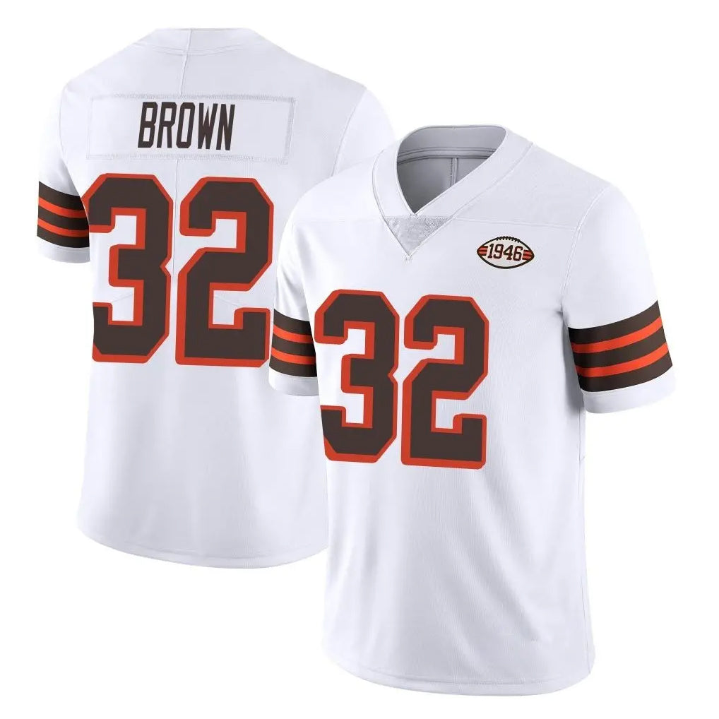 C.Browns #32 Jim Brown Player White Limited  Vapor 1946 Collection Alternate Game ROCER Stitched Jerseys