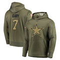 D.Cowboys #7 Rashan Gary Player Olive Salute to Service Pullover Hoodies Home Game ROCER Stitched Jerseys