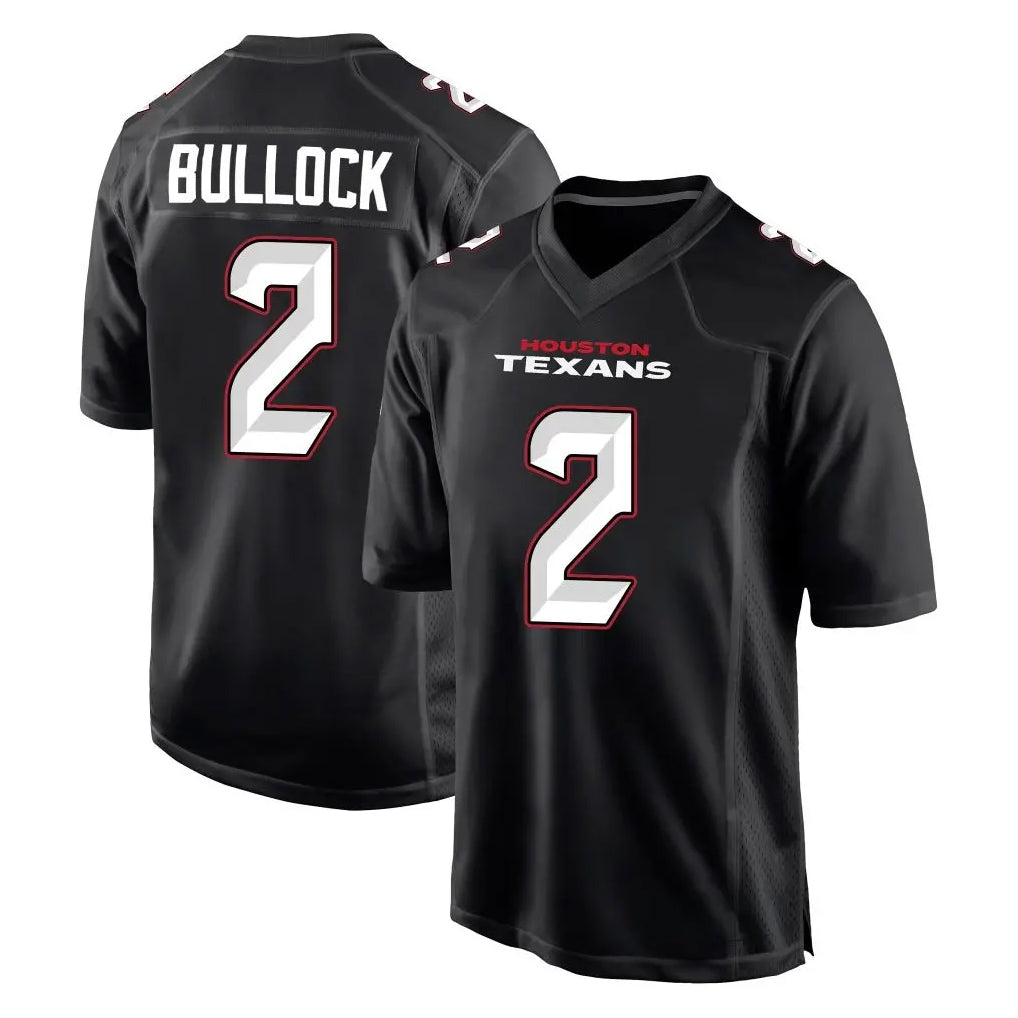 H.Texans #2 Calen Bullock Player Carbon Black Fashion Home Game ROCER Stitched Jerseys