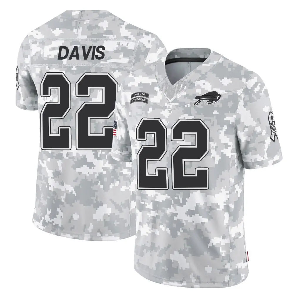 B.Bills #22 Ray Davis Player Arctic Camo Salute to Service Limited ROCER Stitched Jerseys