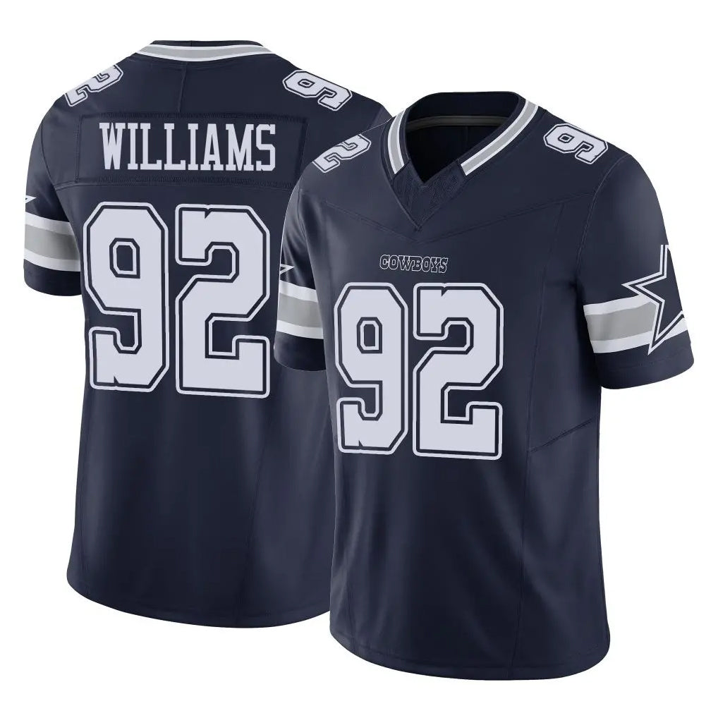 D.Cowboys #92 Quinnen Williams Player Navy Limited Vapor F.U.S.E. Home Game ROCER Stitched Jerseys