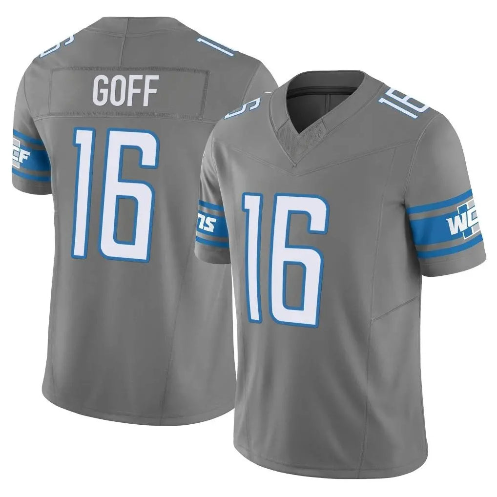 D.Lions #16 Jared Goff Player Gray Vapor F.U.S.E. Limited Home Game ROCER Stitched Jerseys