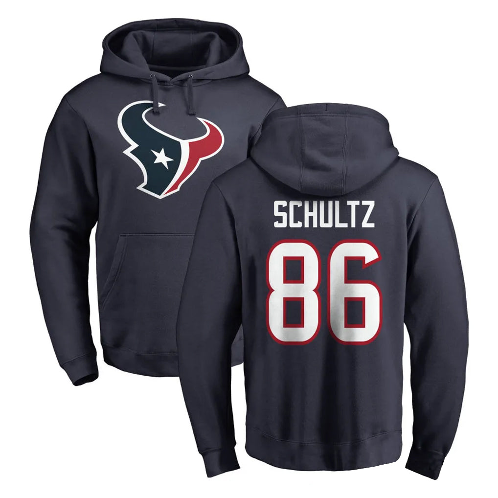 H.Texans #86 Dalton Schultz Player Navy Pro Line Pullover Hoodie Limited Game ROCER Stitched Jerseys