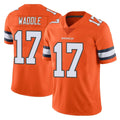D.Broncos #17 Jaylen Waddle Player Orange Vapor Untouchable Limited Home Game ROCER Stitched Jerseys