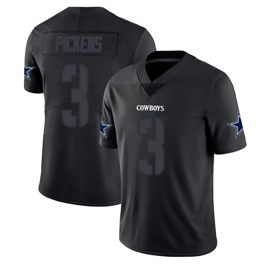 D.Cowboys #3 George Pickens Player Black Impact Limited Home Game ROCER Stitched Jerseys