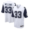 D.Cowboys #33 Javonte Williams Player White-Navy Home Game ROCER Stitched Jerseys