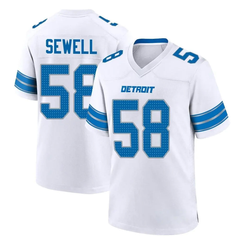 D.Lions #58 Penei Sewell Player White Alternate Home Game ROCER Stitched Jerseys
