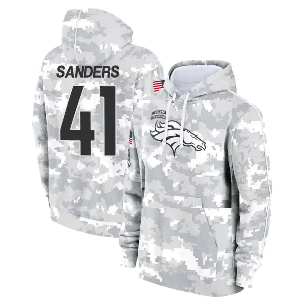 D.Broncos #41 Drew Sanders Player Arctic Camo Salute to Service Hoodies Limited Game Ddoa Stitched Jerseys