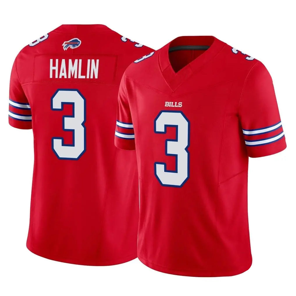 B.Bills #3 Damar Hamlin Player Red Vapor F.U.S.E. Jersey Limited Home Game ROCER Stitched Jerseys