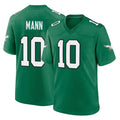 P.Eagles #10 Braden Mann Player Green Kelly Alternate Home Game ROCER Stitched Jerseys