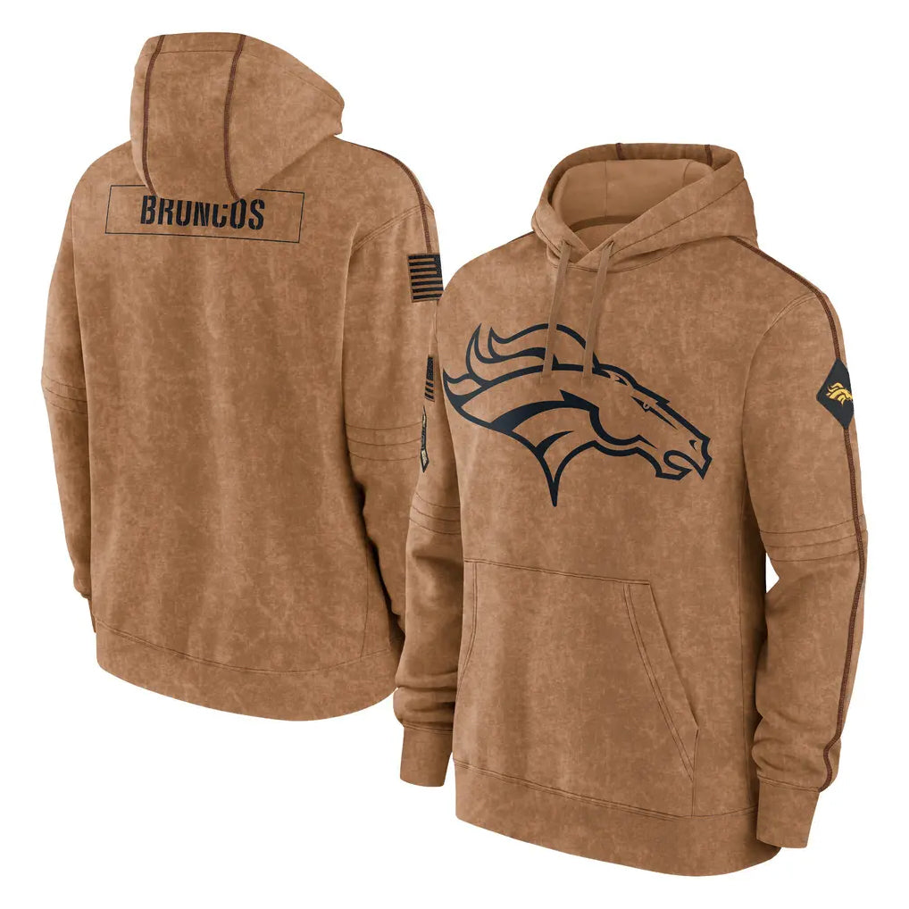 D.Broncos ## Broncos Blank Player Brown Salute to Service Hoodies Limited Game ROCER Stitched Jerseys