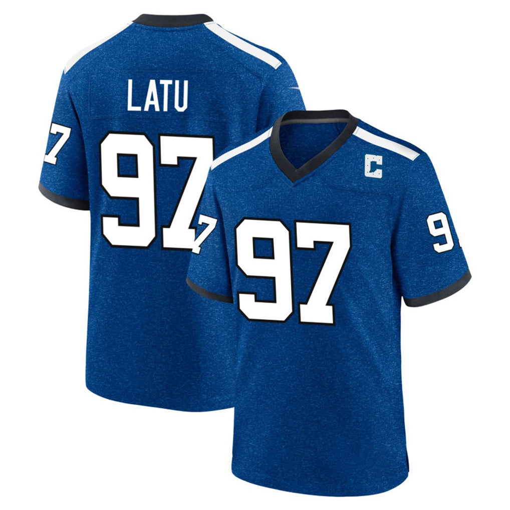 IN.Colts #97 Laiatu Latu Player Royal Alternate Indiana Nights Home Game ROCER Stitched Jerseys
