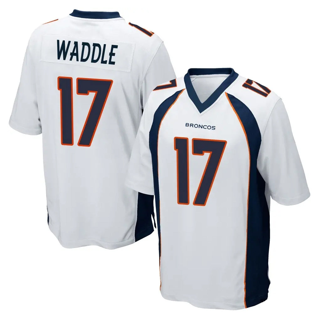 D.Broncos #17 Jaylen Waddle Player White Game ROCER Stitched Jerseys