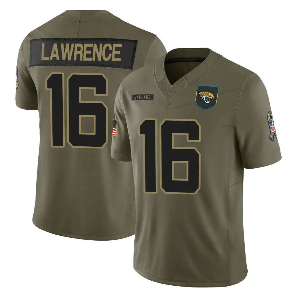 J.Jaguars #16 Trevor Lawrence Player Olive 2025 Salute To Service Limited Game ROCER Stitched Jerseys