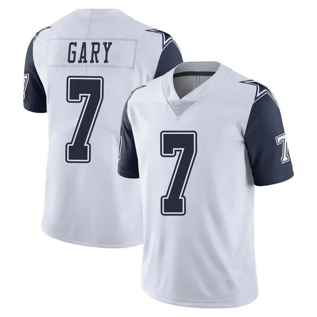 D.Cowboys #7 Rashan Gary Player White-Navy Limited Color Rush Vapor Untouchable Home Game ROCER Stitched Jerseys