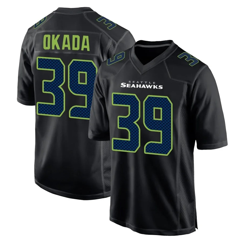 S.Seahawks #39 Ty Okada Player Black Limited Fashion Home Game ROCER Stitched Jerseys
