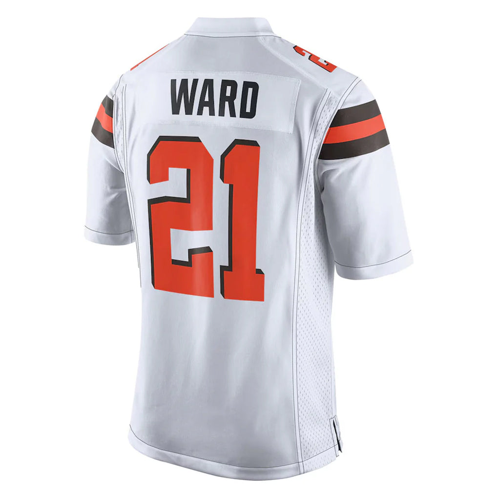 C.Browns #21 Denzel Ward Player White Vapor Limited Home Game ROCER Stitched Jerseys