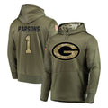 GB.Packers #1 Micah Parsons Player Olive Salute to Service Pullover Hoodies Home Game ROCER Stitched Jerseys