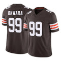 C.Browns #99 Julian Okwara Player Brown Vapor F.U.S.E. Limited Home Game ROCER Stitched Jerseys