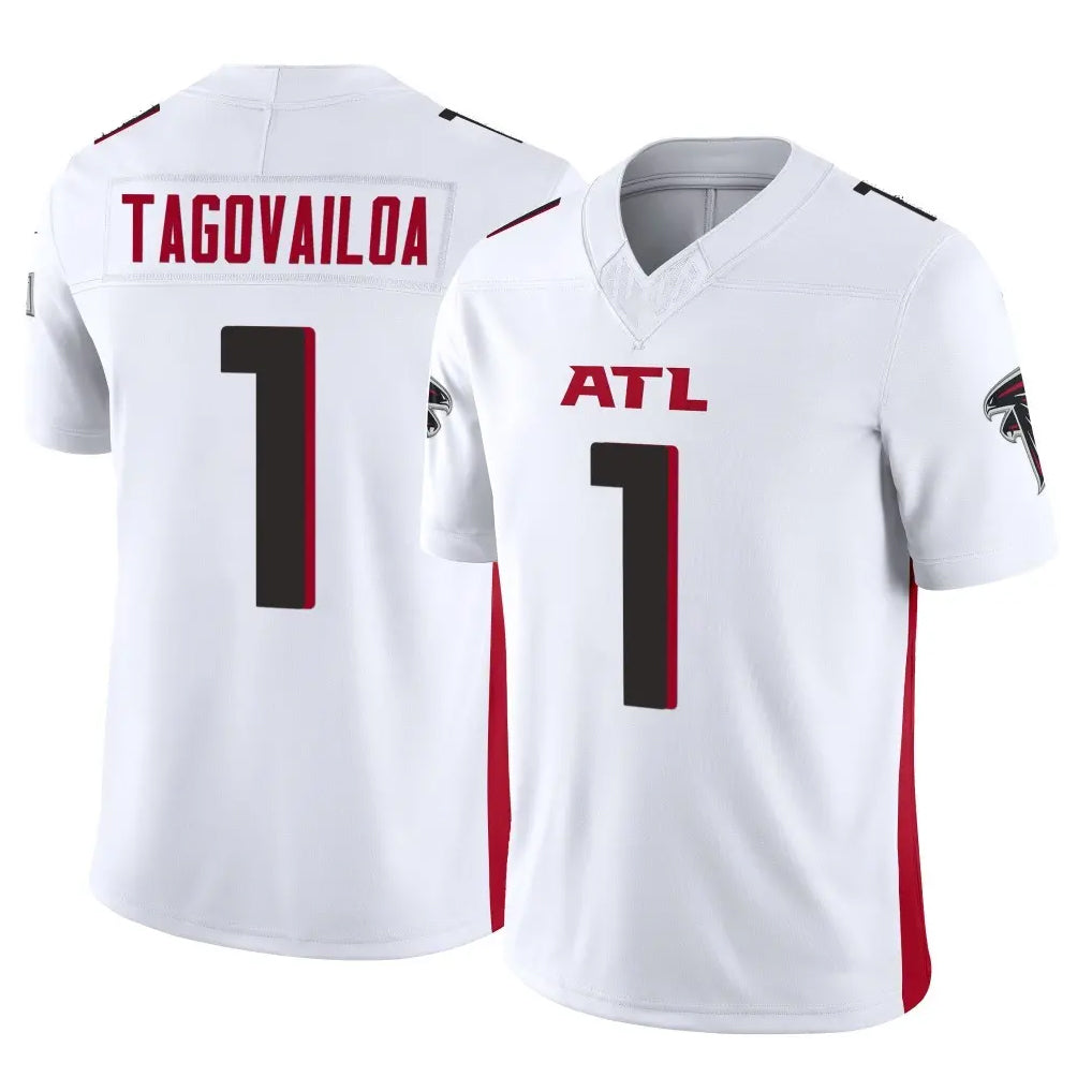 A.Falcons #1 Tua Tagovailoa Player White Vapor F.U.S.E. Limited Home Game ROCER Stitched Jerseys