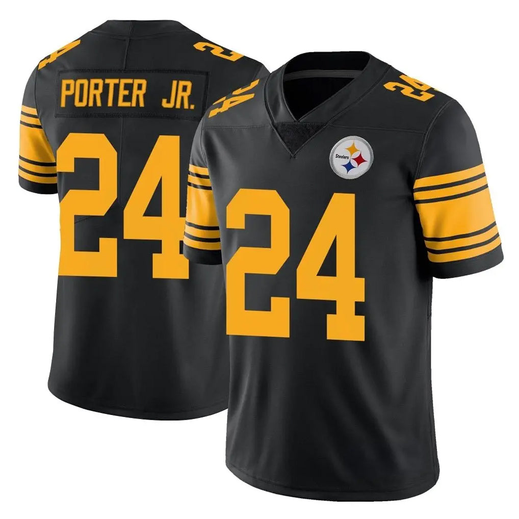 P.Steelers #24 Joey Porter Jr. Player Black Limited Color Rush Home Game ROCER Stitched Jerseys