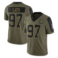 IN.Colts #97 Laiatu Latu Player Olive Salute To Service Limited Game ROCER Stitched Jerseys