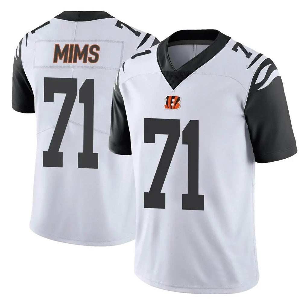 C.Bengals #71 Amarius Mims Player White Color Rush Vapor Untouchable Limted Home Game ROCER Stitched Jerseys