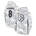 P.Steelers #8 Aaron Rodgers Player Arctic Camo Limited Salute to Service Pullover Hoodies Game ROCER Stitched Jerseys