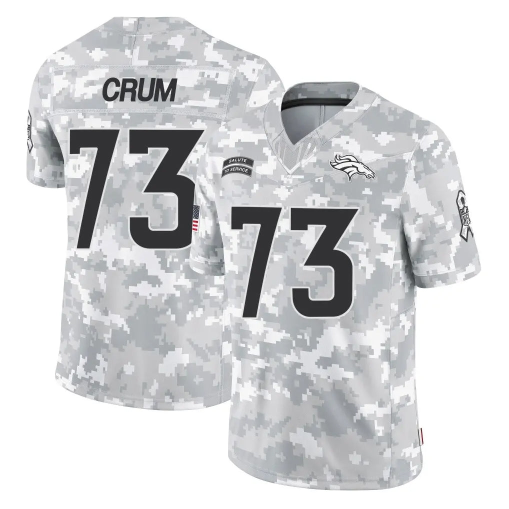 D.Broncos #73 Frank Crum Player Arctic Camo Salute To Service Limited ROCER Stitched Jerseys