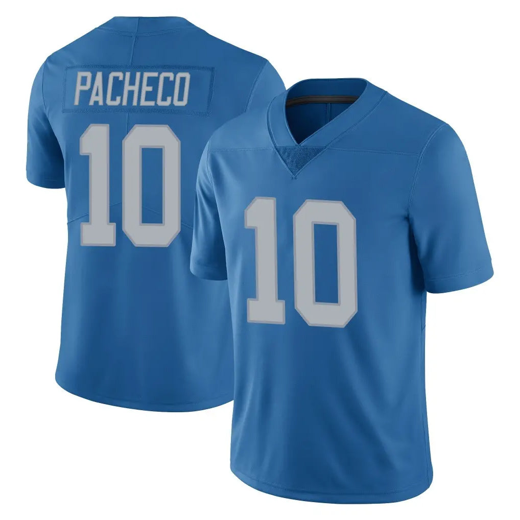 D.Lions #10 Isiah Pacheco Player Blue Limited Throwback Vapor Untouchable ROCER Stitched Jerseys