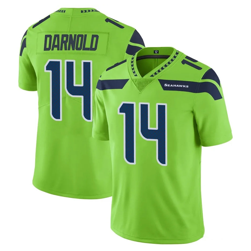 S.Seahawks #14 Sam Darnold Player Green Limited Color Rush Home Game ROCER Stitched Jerseys