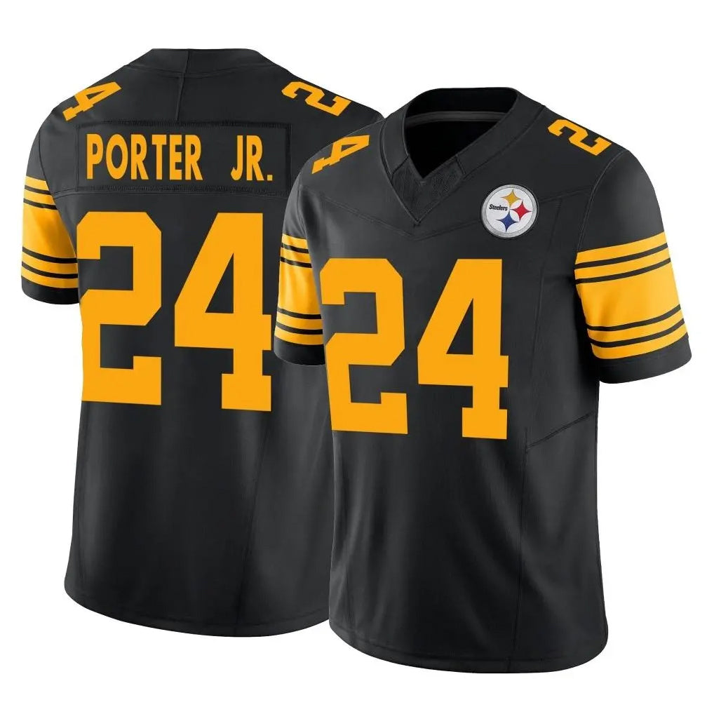 P.Steelers #24 Joey Porter Jr. Player Black Limited 2nd Alternate Vapor F.U.S.E. Home Game ROCER Stitched Jerseys