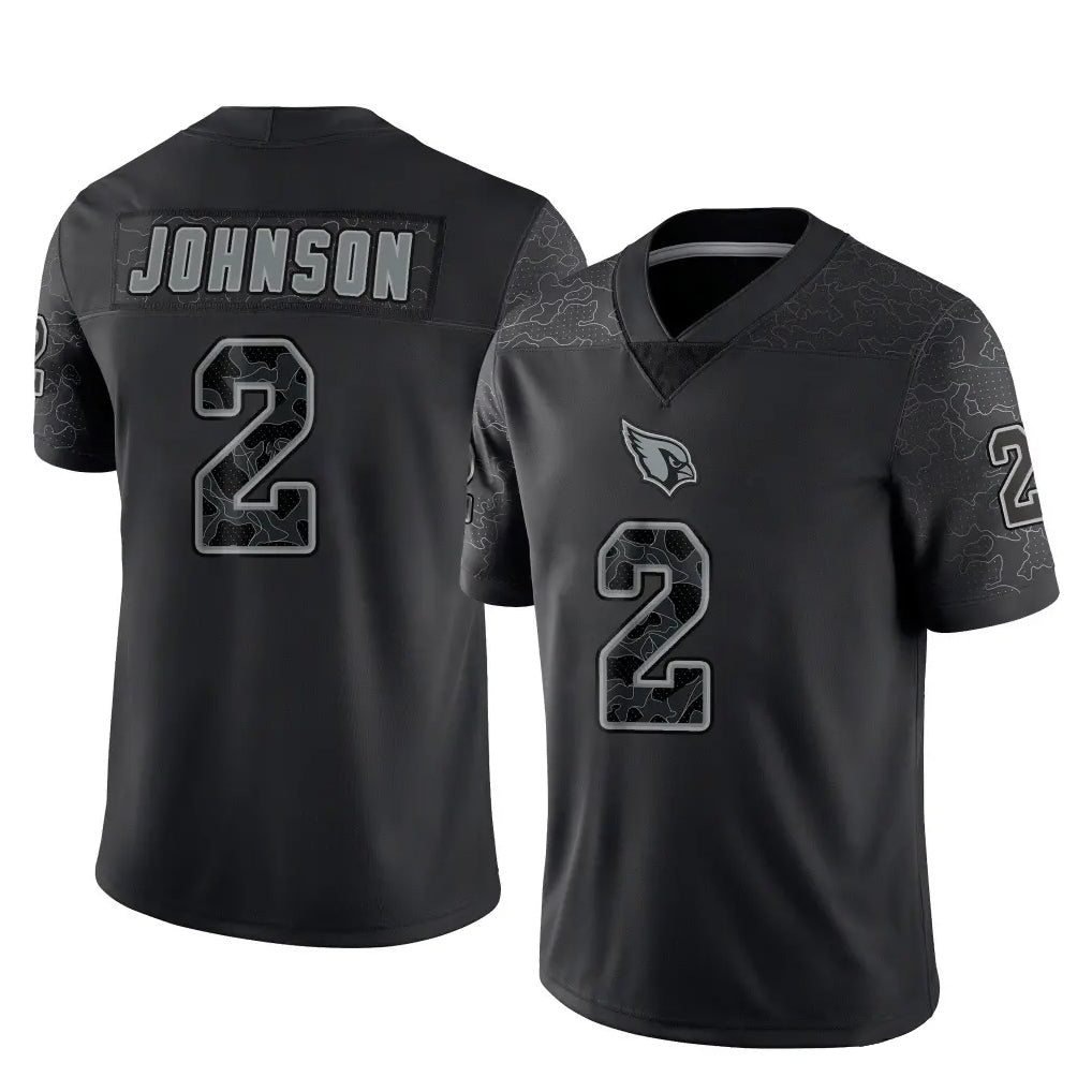 A.Cardinals #2 Will Johnson Player Black RFLCTV Limited Home Game ROCER Stitched Jerseys