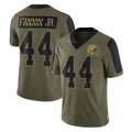 C.Browns #44 Harold Fannin Jr. Player Olive Salute to Service Limited Home Game ROCER Stitched Jerseys