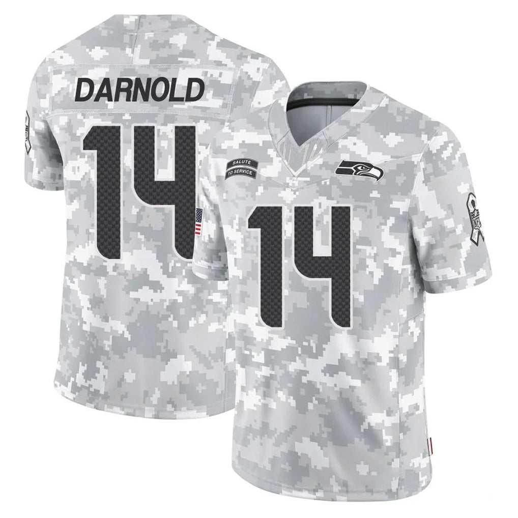 S.Seahawks #14 Sam Darnold Player Arctic Camo Limited Salute To Service Home Game ROCER Stitched Jerseys