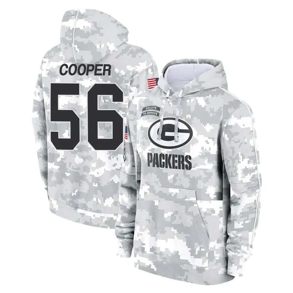 GB.Packers #56 Edgerrin Cooper Player Arctic Camo Salute to Service Hoodies Limited Game ROCER Stitched Jerseys