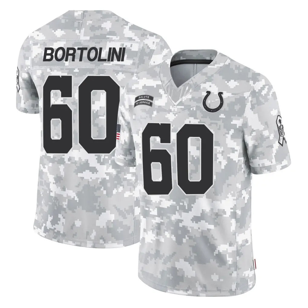 IN.Colts #60 Tanor Bortolini Player Arctic Camo Salute To Service Limited Game ROCER Stitched Jerseys