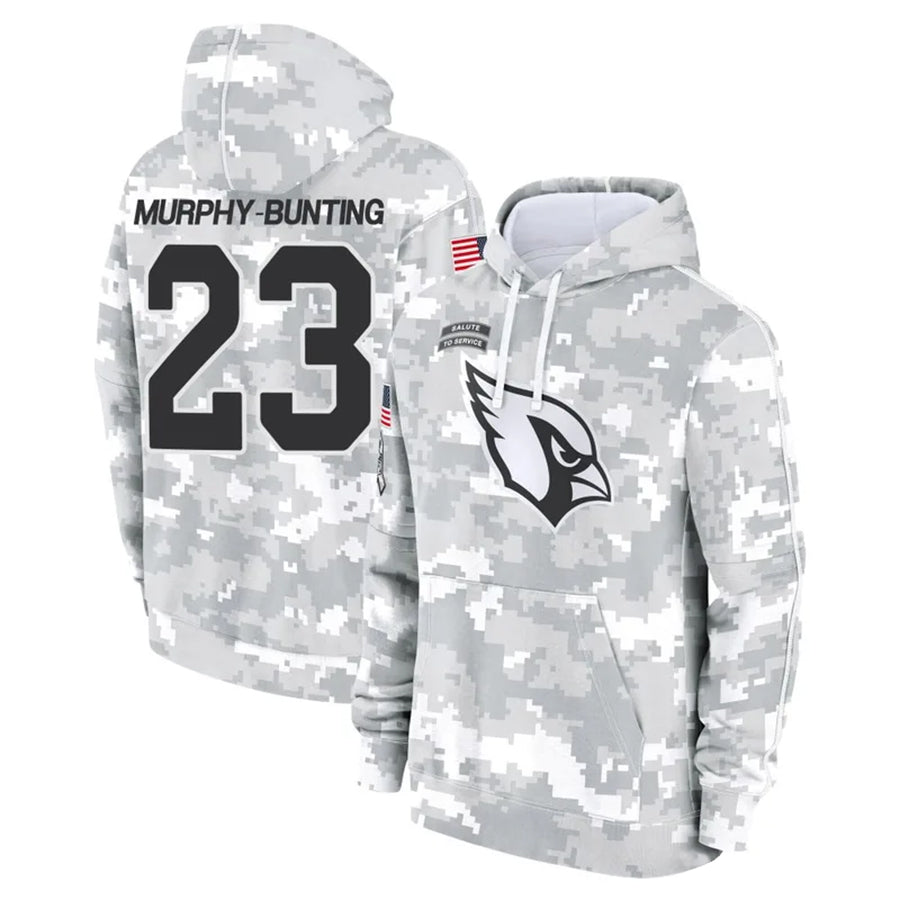 A.Cardinals #23 Sean Murphy-Bunting Player Camo Salute to Service Hoodies ROCER Stitched Jerseys