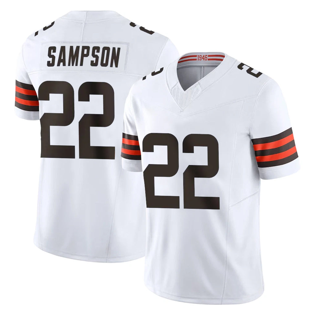 C.Browns #22 Dylan Sampson Player White Vapor F.U.S.E. Limited Home Game ROCER Stitched Jerseys