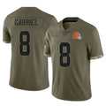 C.Browns #8 Dillon Gabriel Player Olive Salute to Service Limited Game ROCER Stitched Jerseys