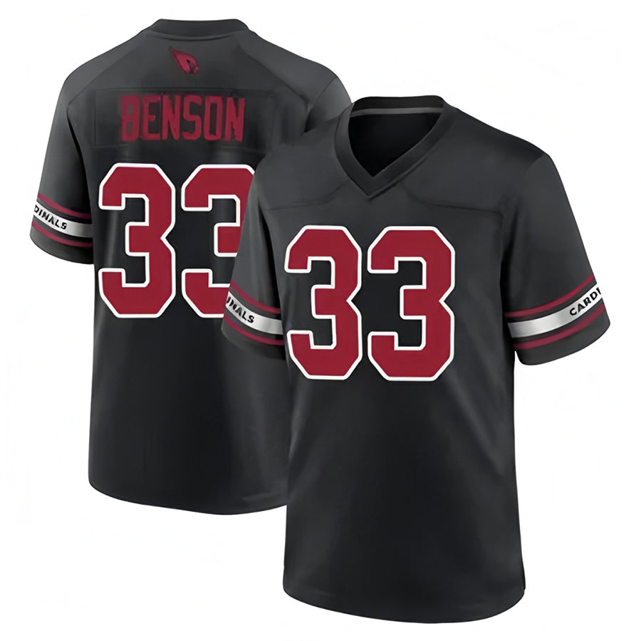A.Cardinals #33 Trey Benson Player Black Home Game ROCER Stitched Jerseys