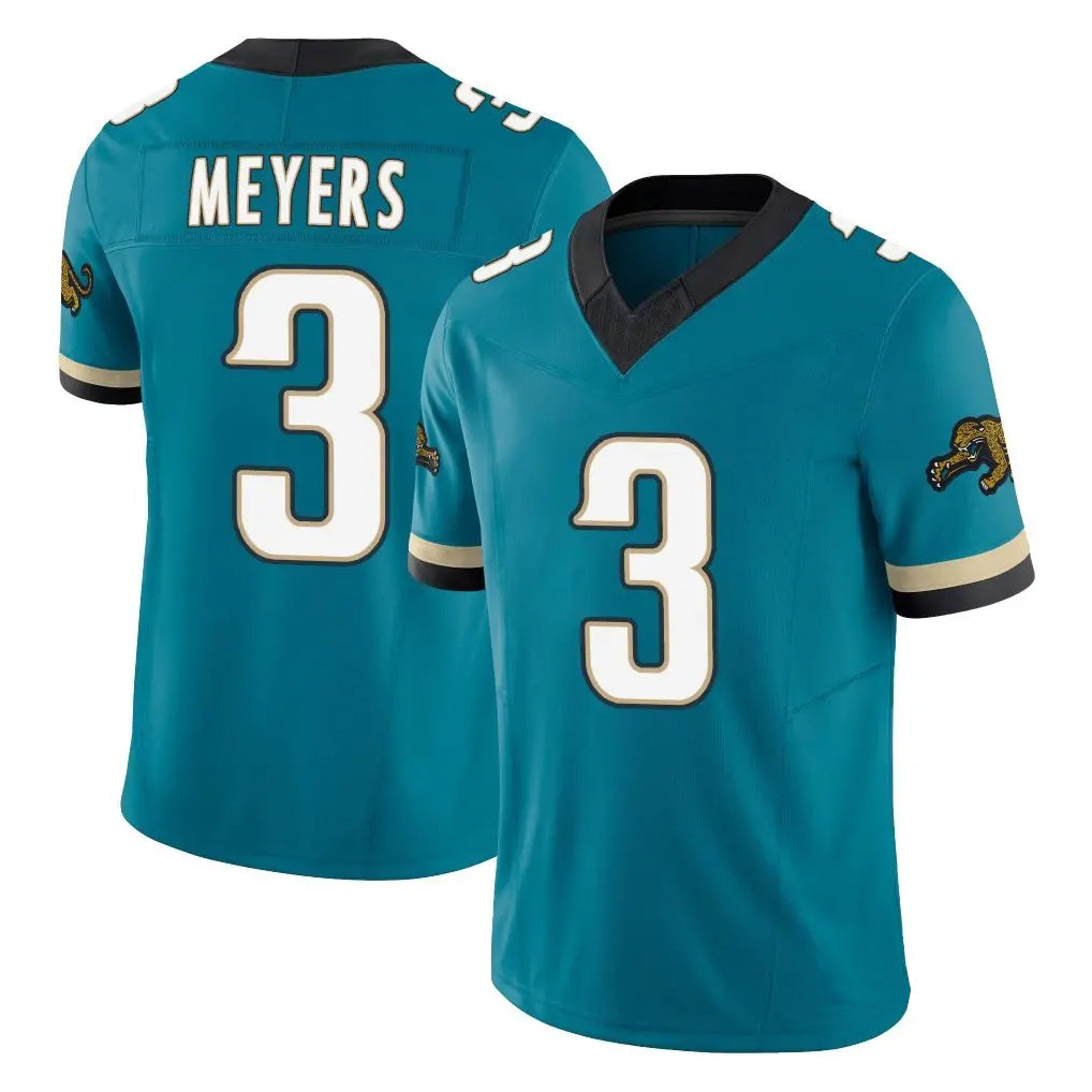 J.Jaguars #3 Jakobi Meyers Player Teal Prowler Throwback Vapor F.U.S.E. Limited Home Game ROCER Stitched Jerseys