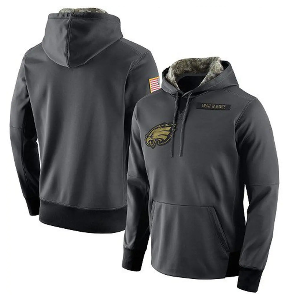 P.Eagles ## Eagles Blank Player Gray Pullover Hoodies Home Game ROCER Stitched Jerseys