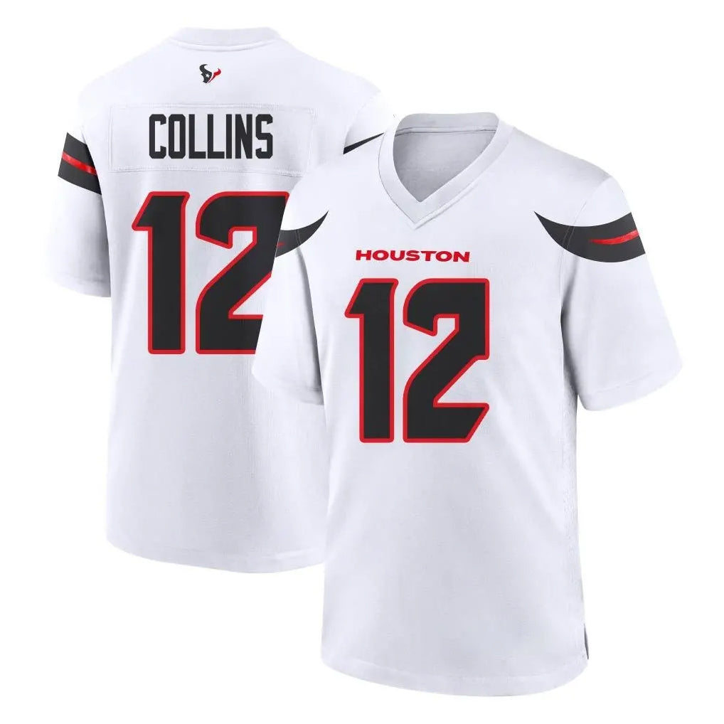 H.Texans #12 Nico Collins Player White Home Game ROCER Stitched Jerseys