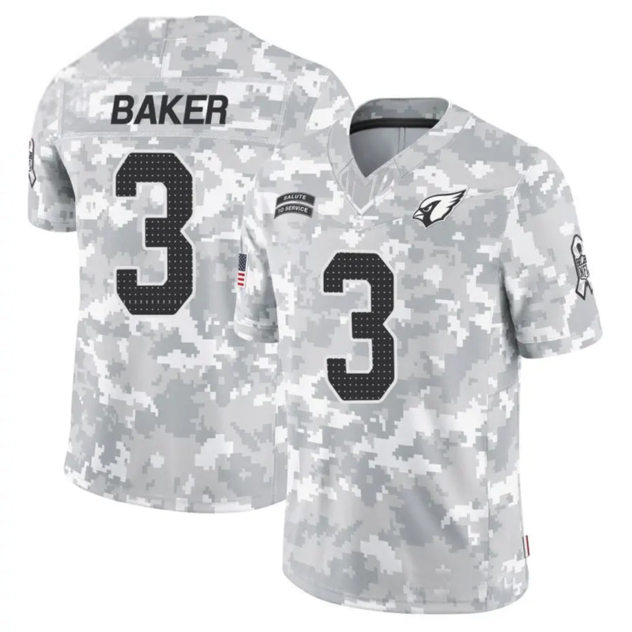 A.Cardinals #3 Budda Baker Player Camo Salute to Service Limited ROCER Stitched Jerseys