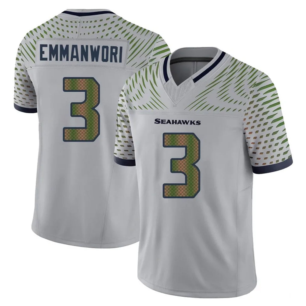 S.Seahawks #3 Nick Emmanwori Player Grey Limited 2025 Rivalries Collection Home Game ROCER Stitched Jerseys